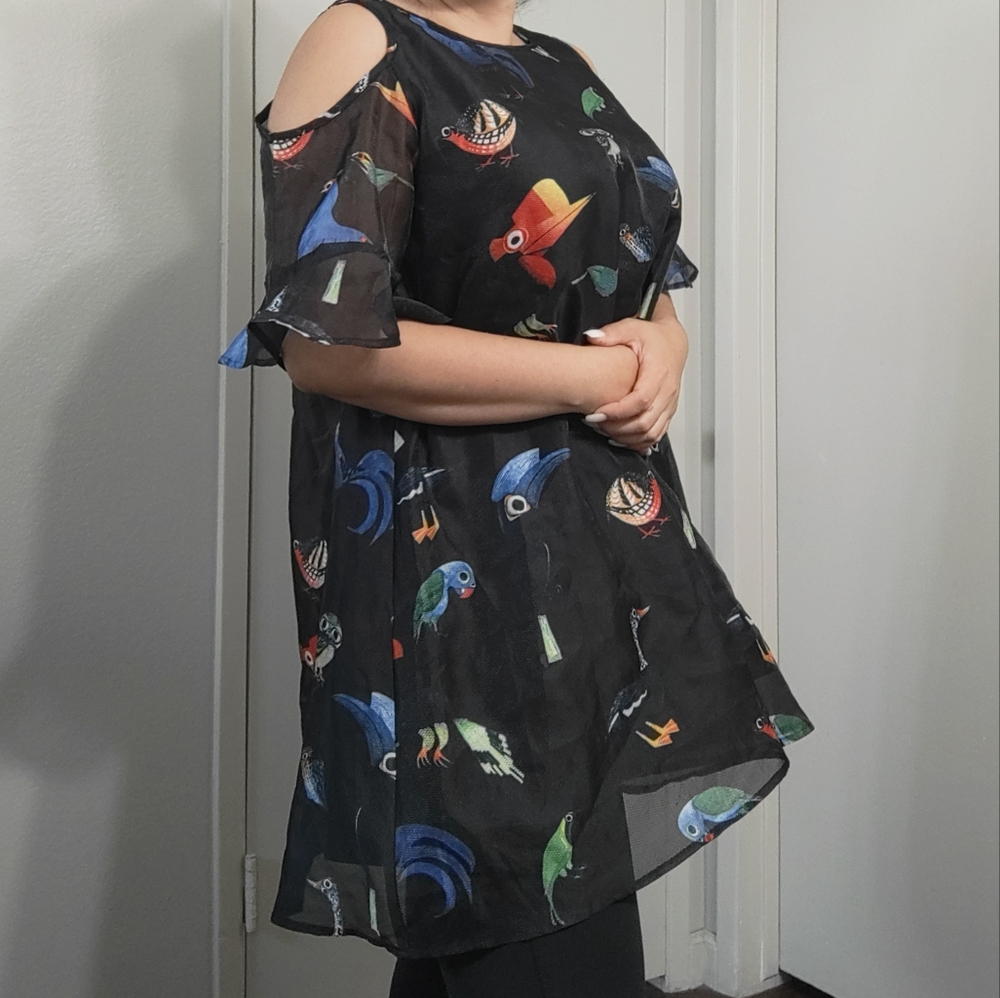 Colorful Parrot Print Kids Dress